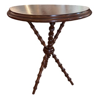 Antique English Mahogany Bobbin Table with Tripod Legs, 1800s For Sale