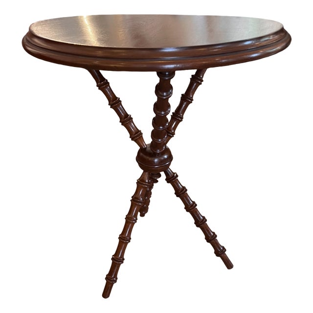 Antique English Mahogany Bobbin Table with Tripod Legs, 1800s For Sale