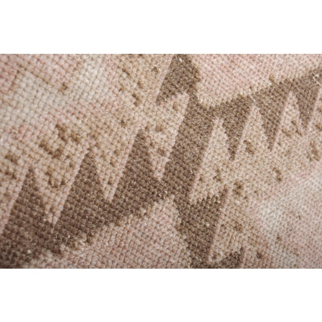 Chocolate Vintage Neutral Pale Color Turkish Oushak Extra Long Carpet 2'9'' X 29'5'' For Sale - Image 8 of 11