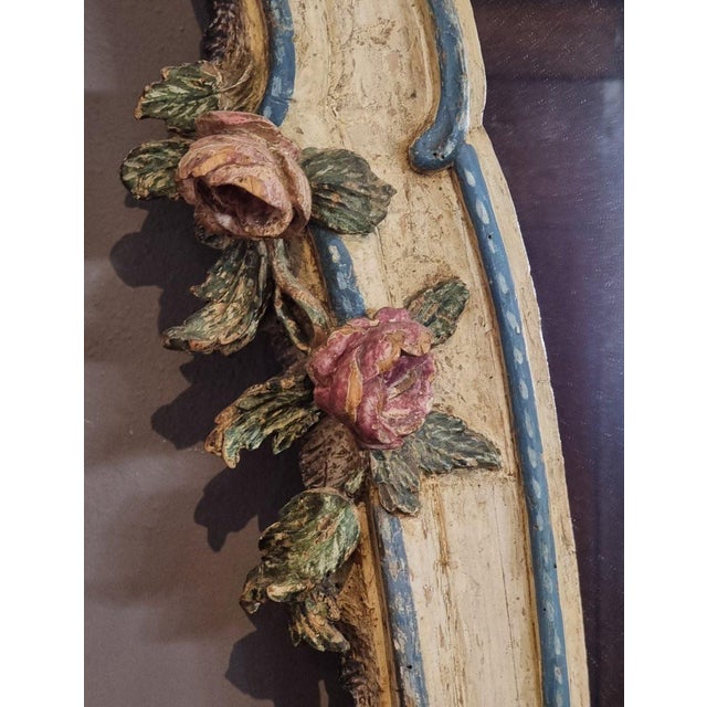 Mid 18th Century Large Genoese Lacquered Mirror, 1750s For Sale - Image 5 of 9