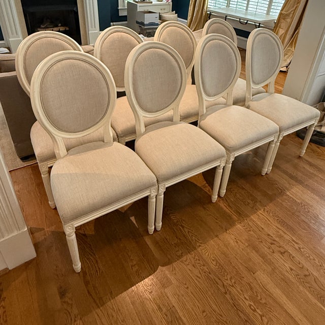 Rustic European Set of 8 Restoration Hardware French Dining Chairs For Sale - Image 3 of 14