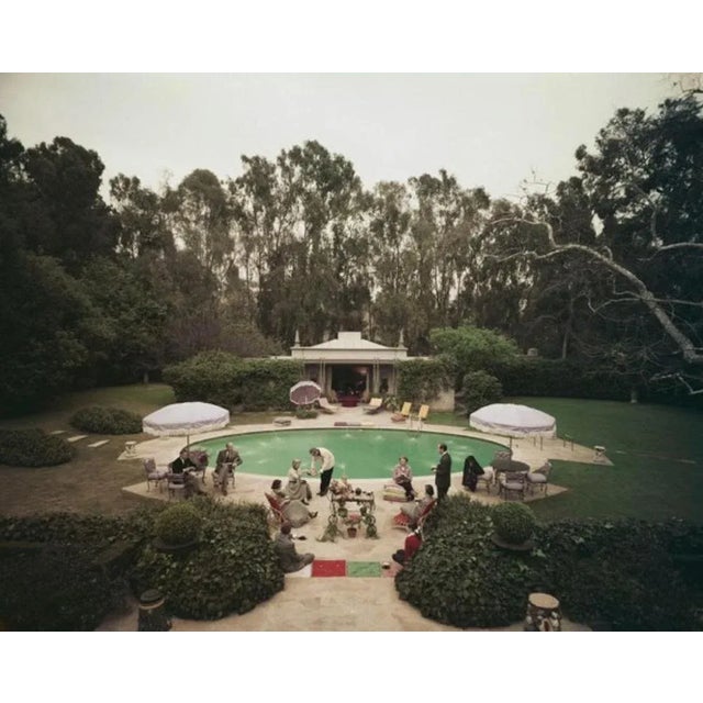 Scone Madam 1960 by Slim Aarons Slim Aarons Limited Estate Edition Afternoon tea round the pool on a coolÂ day at the home...