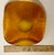 Mid-Century Blenko Wayne Husted Amber Freeform “Amoeba” Art Glass Bowl Sandblasted Makers Mark For Sale - Image 9 of 12