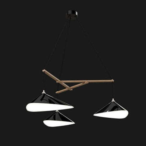 Emily Group of Three Chandelier in Steel with Dark Bronze Finish by Moss Objects For Sale - Image 4 of 13