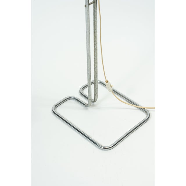 Ikea Scandinavian Modern Space Age Orange Floor Lamp with Chrome Pole and Geometric Base by Börje Claes for Ikea, 1970s For Sale - Image 4 of 5