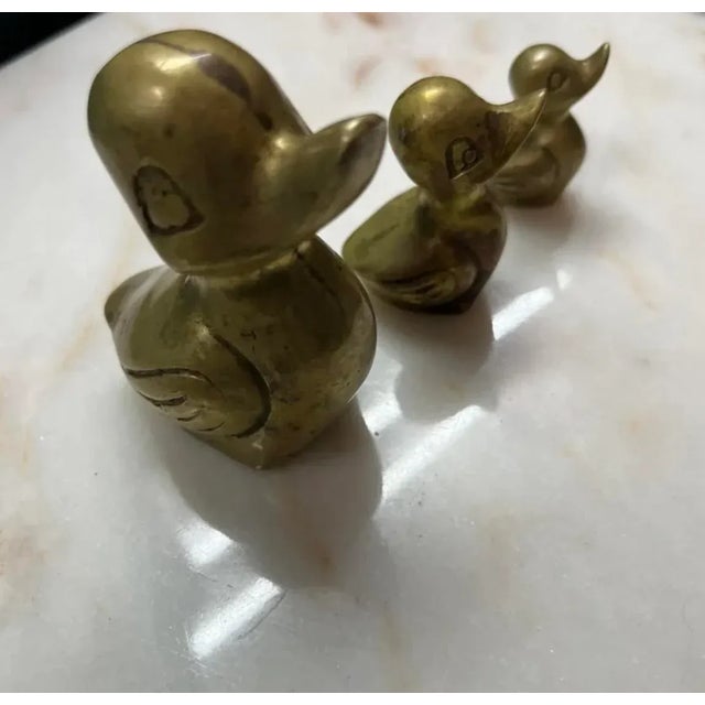 Mid-Century Modern 1970s Mid-Century Modern Brass Duck Family Figures- Set of 3 For Sale - Image 3 of 4