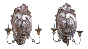 Silver Gilt Wall Sconces - a Pair
