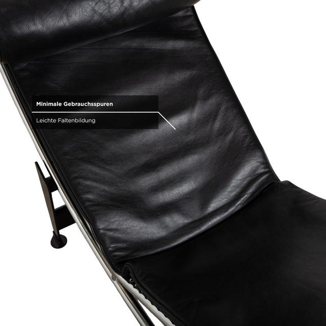 Bauhaus LC 4 Chaise Lounge in Black Leather by Le Corbusier for Cassina For Sale - Image 9 of 16