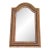 Vintage Serpentine-Top Woven Rattan Wall Mirror For Sale