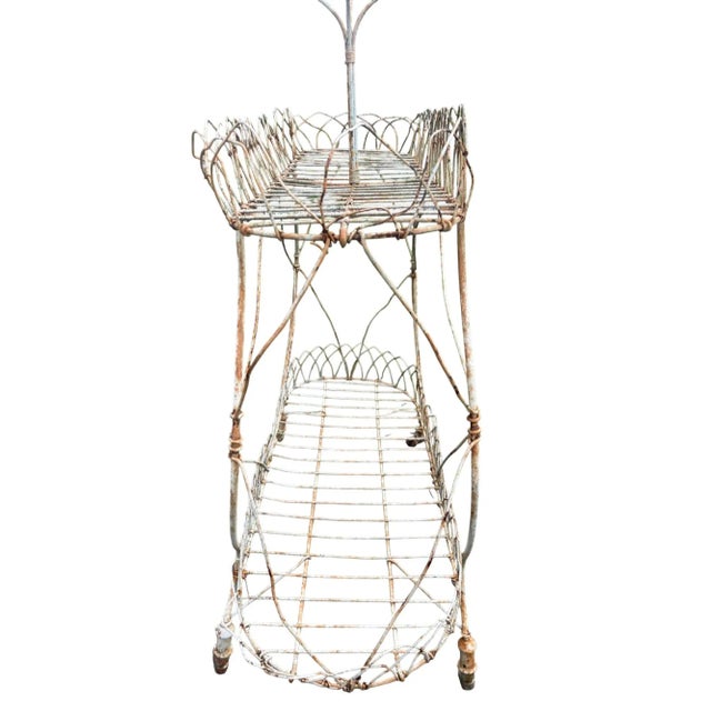 Antique French Victorian Wire Three- Tier Planter For Sale - Image 11 of 13