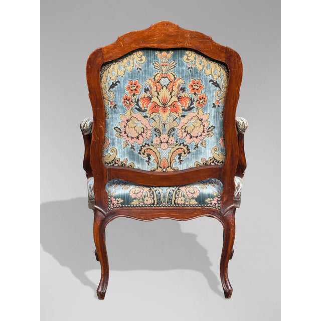 19th Century Louis XV French Fauteuil Armchairs, 1860s, Set of 4 For Sale - Image 13 of 15