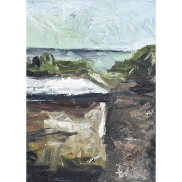 1980s Dieter Nuhr, Hut on the Shore, 1985, Large Acrylic Painting For Sale - Image 5 of 9