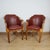 A pair of art deco armchairs designed by maurice adams. Burr and solid walnut with satin birch wraparound veneer and...