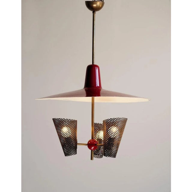 Metal Vintage 3-Light Pendant Lamp from DekaLux For Sale - Image 7 of 7