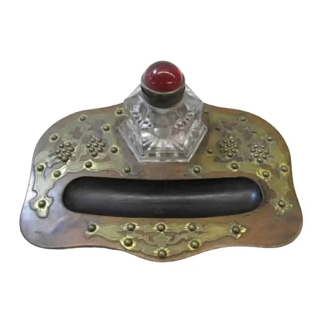 Antique English Victorian Inkstand, Circa 1910 For Sale - Image 11 of 13