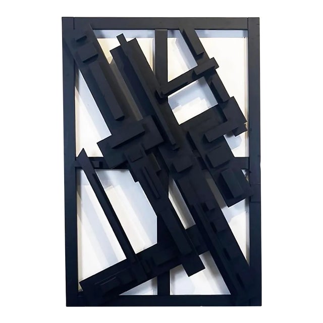 Skyline 31 – Mixed Media Sculptural Wall Art, Unique Contemporary Brutalist Design For Sale