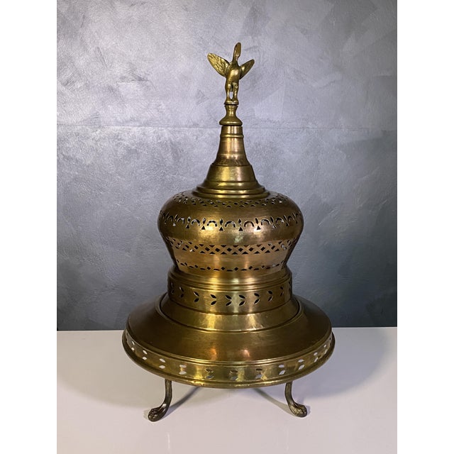 Antique Copper and Brass Brazier with Perforated Lid, 1890s For Sale - Image 9 of 9