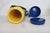 1970s Mr Peanut Aladdin Blue Yellow Plastic Thermos Travel Mug With Strap For Sale - Image 13 of 17