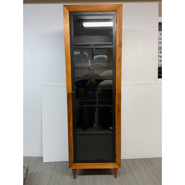 Rustic Jameson Small Cabinet With Interior Lights For Sale - Image 3 of 12