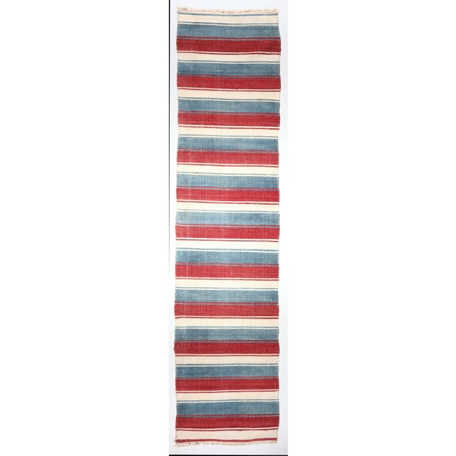 Rustic 1980s Handmade Vintage Stripe Design Runner Kilim -2' X 10' 1'' For Sale - Image 3 of 9