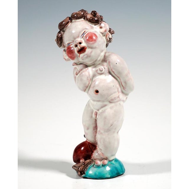 Ceramic Cupid Figurine from Walter Bosse, Kufstein, Austria, 1920s For Sale - Image 4 of 8