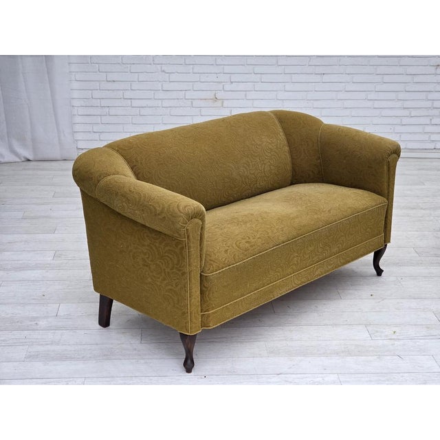 Green Danish 2-Seater Sofa in Green Wool, 1950s For Sale - Image 8 of 18