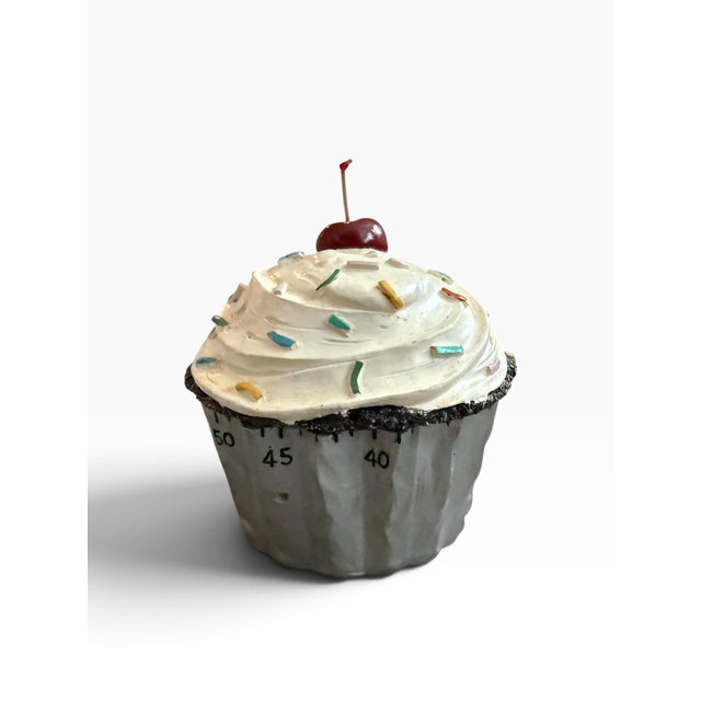 Shabby Chic Vintage Boston Warehouse Cupcake Kitchen Timer | Cherry & Sprinkles | Retro For Sale - Image 3 of 6