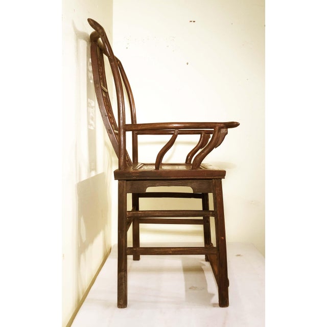 Antique Chinese High Back Armchairs, Circa 1800-1849- a Pair For Sale - Image 9 of 12
