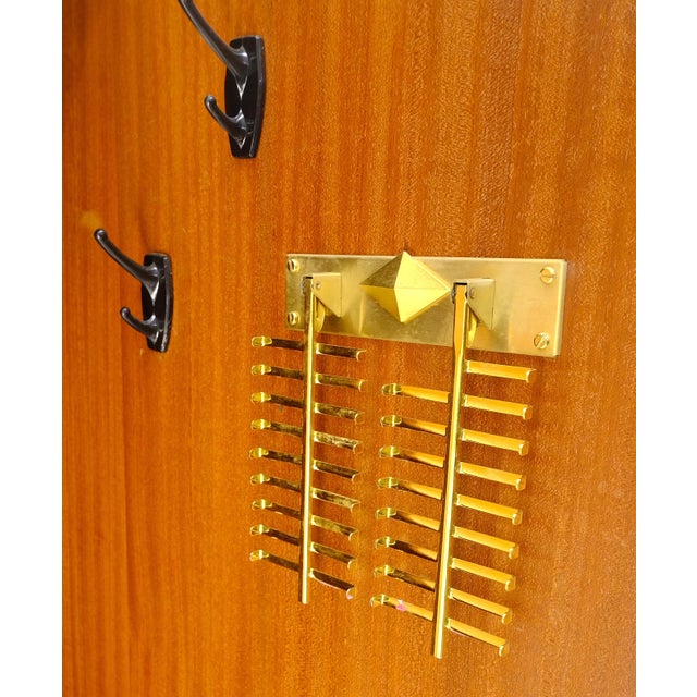 Fine Danish Mid Century Modern 3 Bay Armoire Wardrobe Cabinet Dresser MINT For Sale - Image 13 of 13