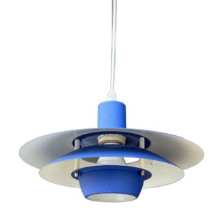 Vintage Blue Viola Pendant Lamp from Jeka, 1970s For Sale