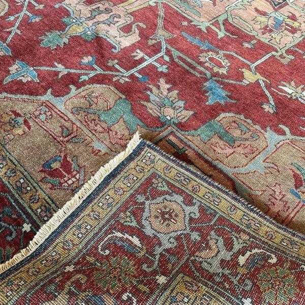 A Contemporary Turkish Rug With Heriz-Inspired Geometry | 9x12 For Sale - Image 4 of 5