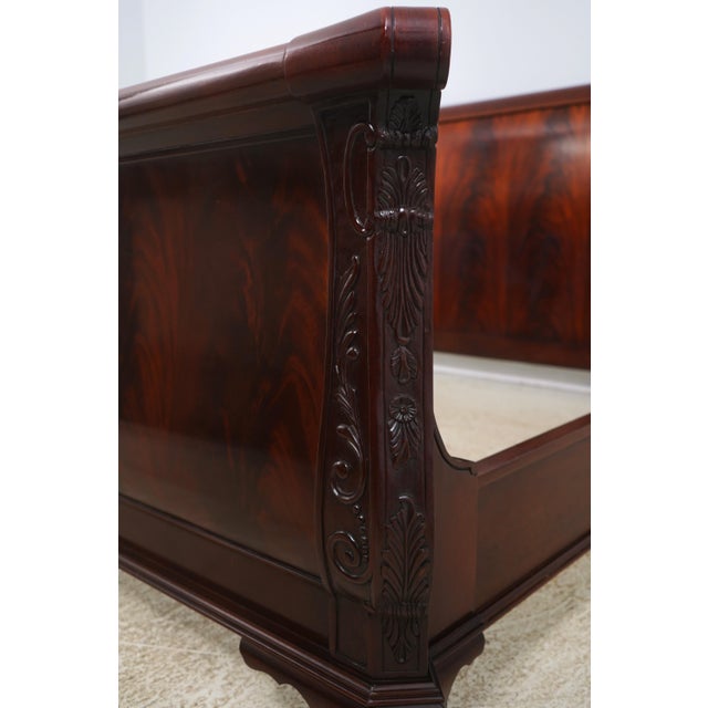 Wood Hickory Chair Co Mahogany King Size Sleigh Bed For Sale - Image 7 of 15