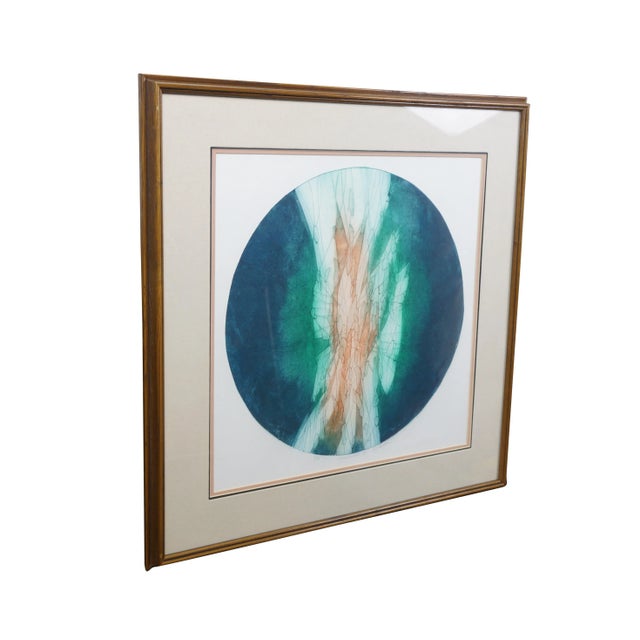 Abstract Late 20th Century Ruth Rodman Signed Limited Edition Abstract Moonburt III Serigraph 30" For Sale - Image 3 of 12