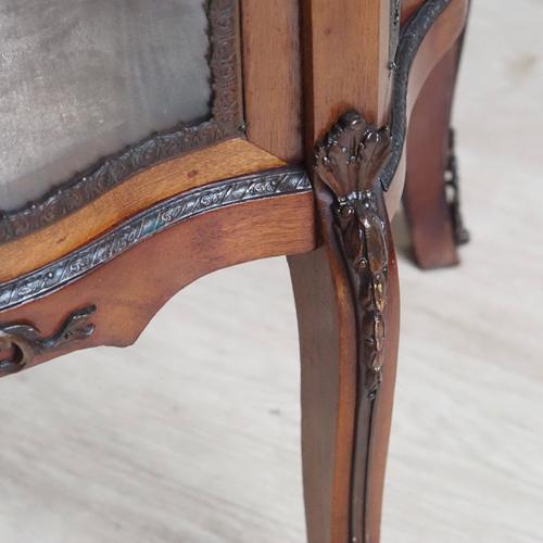 Tall Louis XV Style Display Cabinet with Marble Top, France, 1900s For Sale - Image 10 of 18