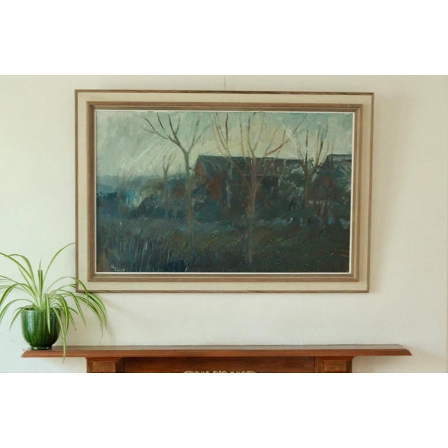 Hildegard Falk, Winter Landscape, 1960s, Oil on Canvas, Framed For Sale - Image 5 of 11