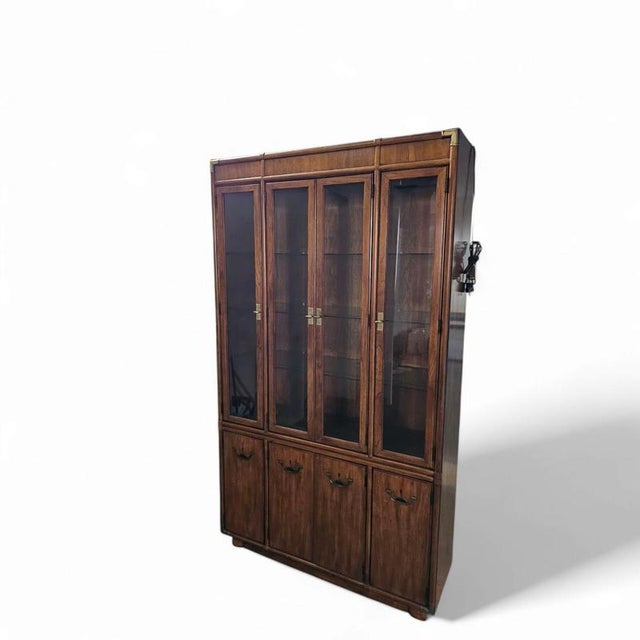 Boho Campaign China Cabinet from Drexel, 1980s For Sale - Image 3 of 15