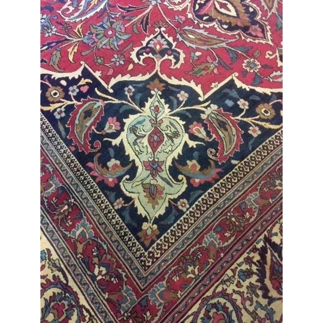 Maroon 1900's Antique Persian Dorokhsh Palace Rug, 13' X 20' For Sale - Image 8 of 12