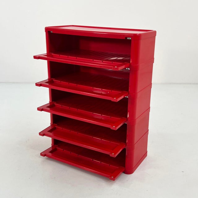Red Model 4964 Chest of Drawers by Olaf Von Bohr for Kartell, 1970s For Sale - Image 3 of 10