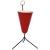 Red Italian Red Lacquered Metal and Brass Conical Table Lamp, 1950s For Sale - Image 8 of 9