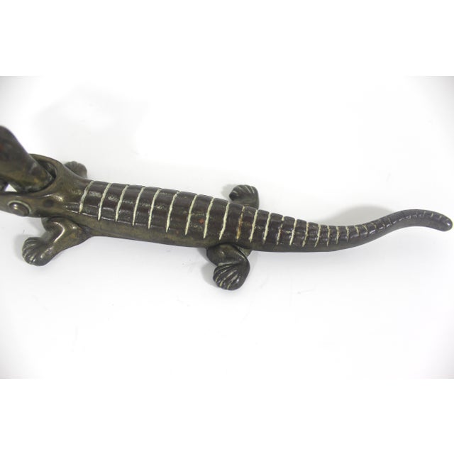 Vintage Brass Crocodile Nut Cracker Alligator Nutcracker, Bar Cart Styling For Sale - Image 9 of 11