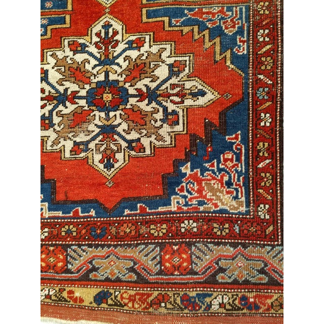 19th Century Handwoven Anatolian Village Rug, Caucasian Design Wool, 4' x 5' For Sale - Image 17 of 18