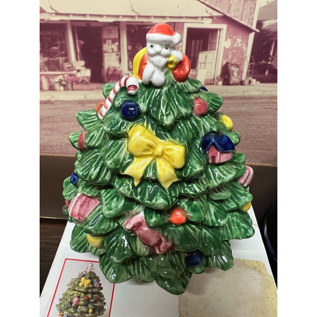 Ceramic Vintage Ceramic Christmas Tree Box / Candy Dish For Sale - Image 7 of 10