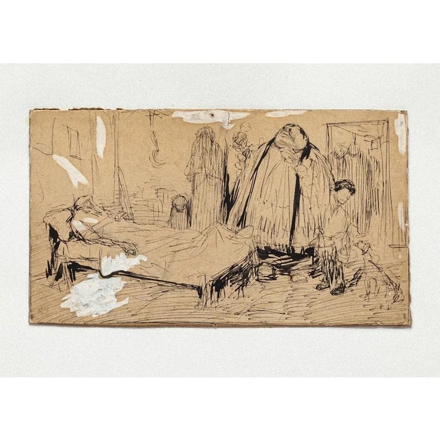 Satiric Scene For l’Asino is an original drawing in pencil and pen on cardboard realized in 1910 ca. by Gabriele...