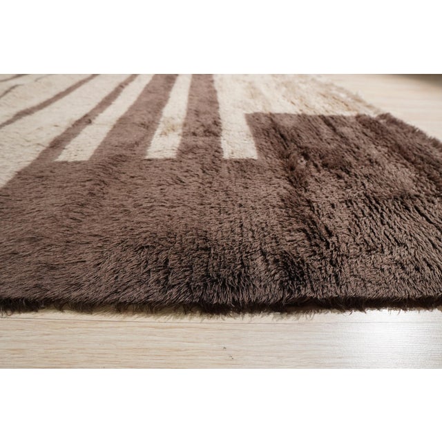 8x10 Nadia Mira Brown Geometric Modern Hand Knotted Wool Carpet Rug For Sale In New York - Image 6 of 9