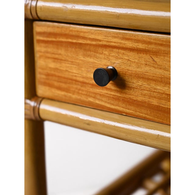 Wood Vintage Bamboo Bedside Tables, 1960s, Set of 2 For Sale - Image 7 of 13