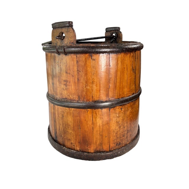 Rustic European 19th C. Hand-Forged Wood and Iron Well Bucket For Sale - Image 3 of 18