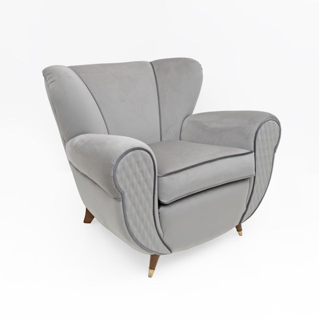 Set of Vintage Art Deco Italian Velvet Chairs by Guglielmo Ulrich, 1940s, Set of 2 For Sale - Image 6 of 11