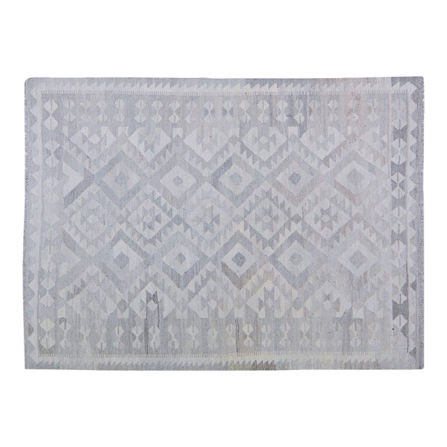 Afghan Navajo Style Hand Knotted Wool Rug, 4'8''x6'4'' For Sale