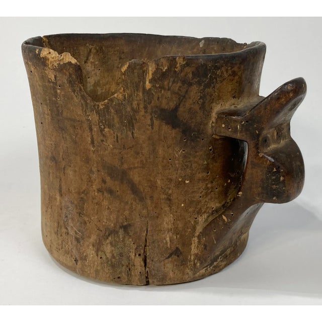 Antique Primitive Hand-Carved Wood Vessel For Sale - Image 13 of 13