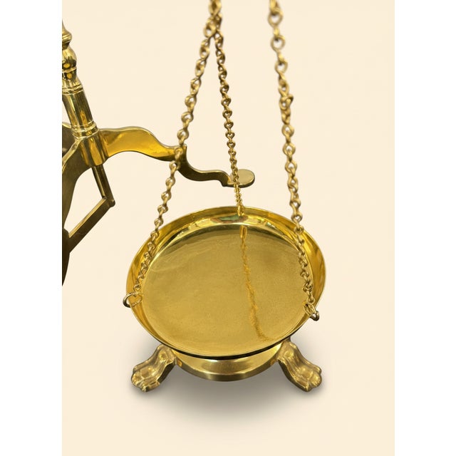 Antique English Doyle & Son Brass Merchant Balance Scale with Avery Weights An impressive antique English brass merchant's...